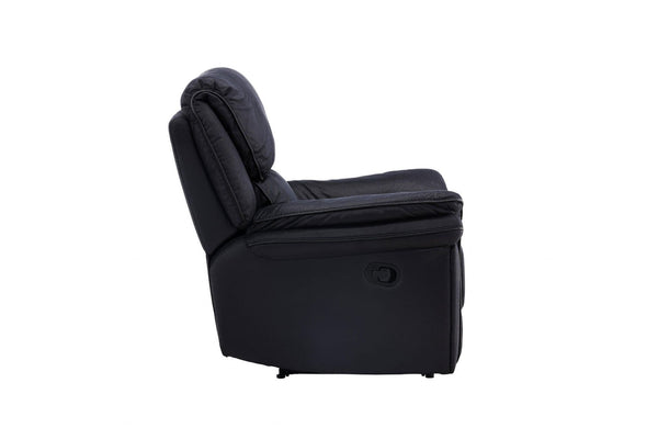 Saranda Black Recliner Armchair | Microfiber Upholstery, Adjustable Back & Footrest