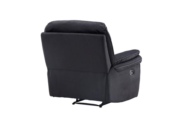Saranda Black Recliner Armchair | Microfiber Upholstery, Adjustable Back & Footrest