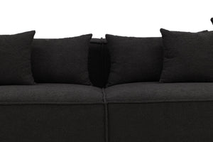 Gillholmen Black Bouclé Armchair | Nordic Crescent Chair | Modern Minimalist Living Room Accent