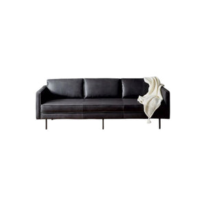 Barbican Real Leather Sofa Set – 2 Seater & 3 Seater Couch | Contemporary Cowhide Leather Living Room Sofa with High-Density Foam Cushions & Steel Frame