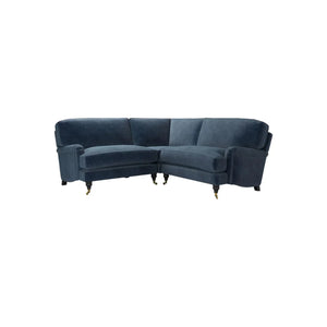 Bluebell Classic Chaise Sofa UK with wooden legs and feather cushions in traditional living room setting