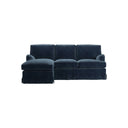 Bluebell Classic Chaise Sofa with wooden legs and fabric cushions in traditional UK living room setting