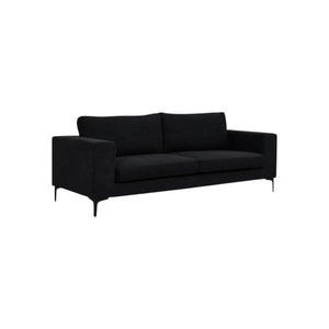 Bolero 2–3 Seater Sofa, Black Fabric | Elegant Scandinavian Design with Wide Armrests