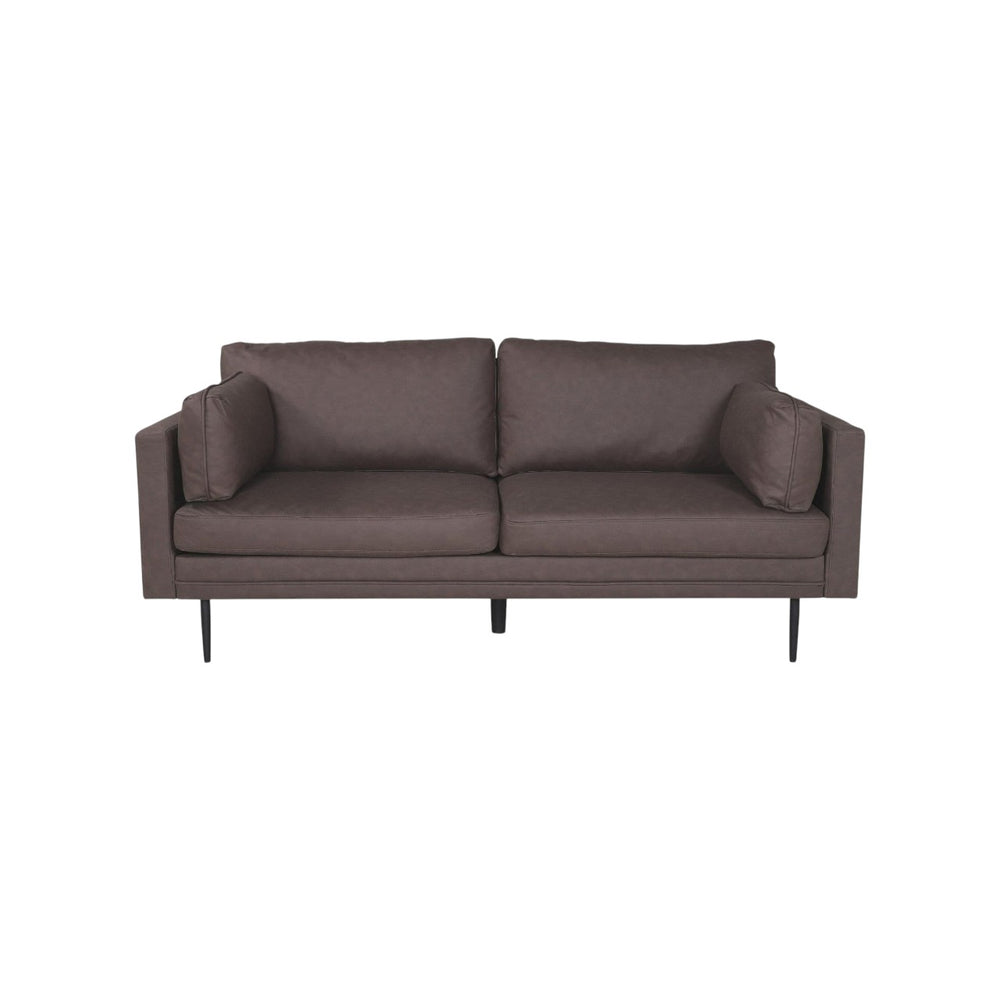 Boom 2-Seater Sofa, Black/Brown Microfiber | Nordic Design with Metal Legs