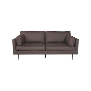Boom 2-Seater Sofa, Black/Brown Microfiber | Nordic Design with Metal Legs
