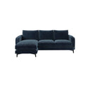 Bluebell Classic Chaise Sofa with wooden legs and feather cushions in traditional living room setting