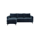 Bluebell Classic Chaise Sofa UK with wooden legs and feather cushions in traditional living room setting