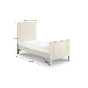 Julian Bowen Cameo Convertible Cot Bed in Stone White – Adjustable Mattress Heights, Toddler Bed Conversion, Classic Nursery Furniture