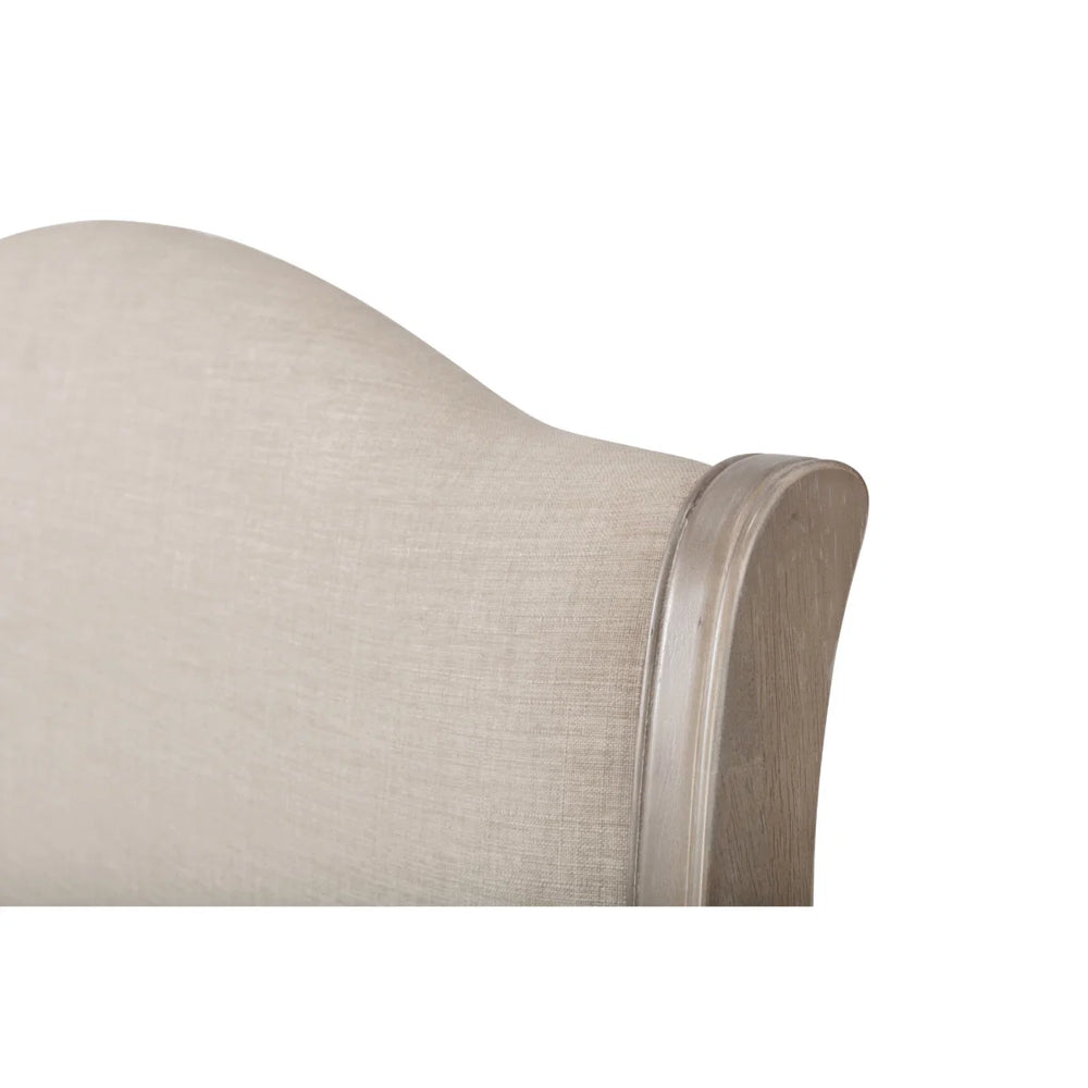 Julian Bowen Camille Limed Oak Bed Frame with Upholstered Oatmeal Linen Headboard – Double, King & Super King