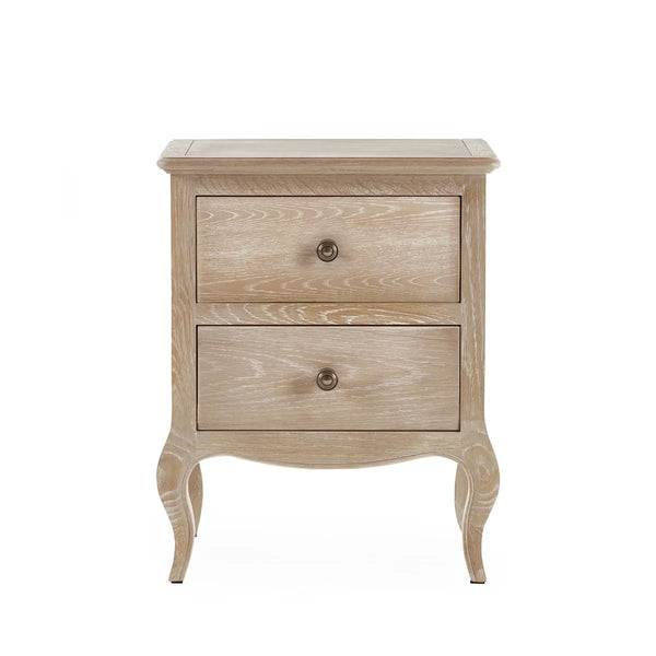 Julian Bowen Camille French Style 2 Drawer Bedside Table with Ornate Detailing, Soft Curves & Elegant Storage