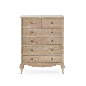 Julian Bowen Camille 4+2 Chest of Drawers – Elegant French-Inspired Wooden Bedroom Storage Cabinet with 6 Drawers