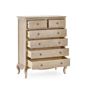 Julian Bowen Camille 4+2 Chest of Drawers – Elegant French-Inspired Wooden Bedroom Storage Cabinet with 6 Drawers