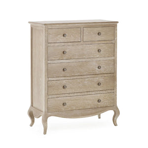 Julian Bowen Camille 4+2 Chest of Drawers – Elegant French-Inspired Wooden Bedroom Storage Cabinet with 6 Drawers