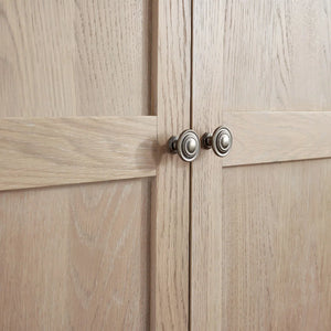 Julian Bowen Camille French-Inspired Combination Wardrobe with Ornate Detailing – White, 2 Door, 2 Drawer Storage