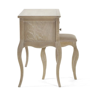 Camille French Style Dressing Table with Matching Stool, 2 Drawers, Ornate Wooden Vanity Desk for Bedroom, Elegant Makeup & Dressing Station