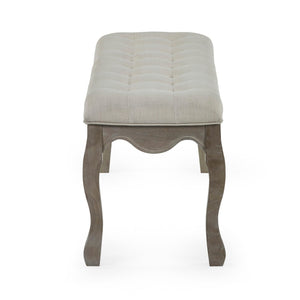 Julian Bowen Camille Upholstered Bench in Oatmeal Linen – 130cm Button-Tufted Dining & Bedroom Bench with Limed Oak Legs - Sleek Furniture
