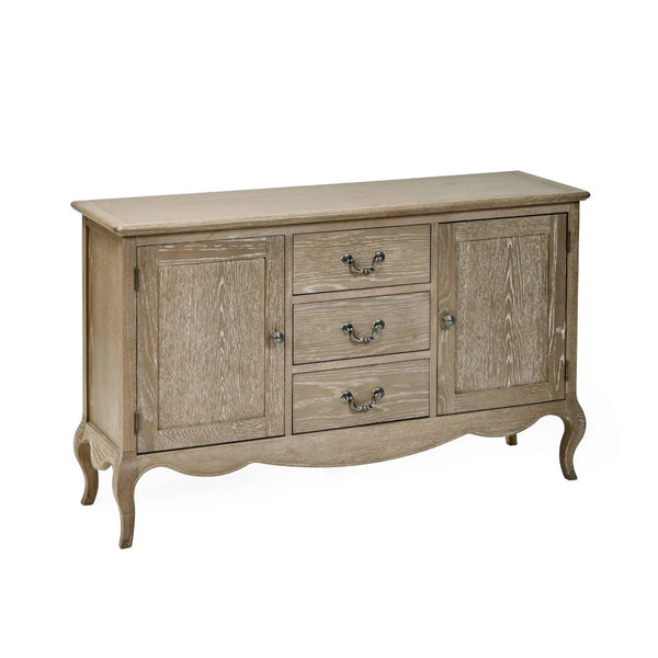 Camille French Style 2 Door 2 Drawer Sideboard in Limed Oak