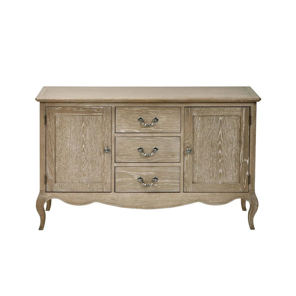 Camille French Style 2 Door 2 Drawer Sideboard in Limed Oak