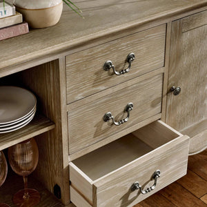 Camille French Style 2 Door 2 Drawer Sideboard in Limed Oak