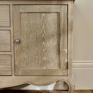 Camille French Style 2 Door 2 Drawer Sideboard in Limed Oak