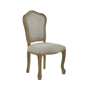 Julian Bowen Camille Upholstered Dining Chairs in Oatmeal Linen – Set of 2 French Style Chairs with Limed Oak Legs - Sleek Furniture