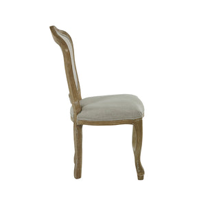 Julian Bowen Camille Upholstered Dining Chairs in Oatmeal Linen – Set of 2 French Style Chairs with Limed Oak Legs - Sleek Furniture
