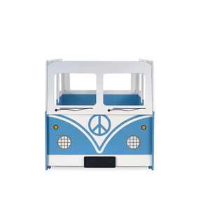 Campervan Low Sleeper Kids Bed Frame - Light Blue Wooden Children's Novelty Bed