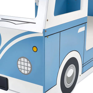 Campervan Low Sleeper Kids Bed Frame - Light Blue Wooden Children's Novelty Bed