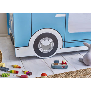 Campervan Low Sleeper Kids Bed Frame - Light Blue Wooden Children's Novelty Bed