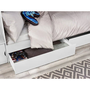 Julian Bowen Camelot White Wooden Bunk Bed with Storage Stairs & Integrated Drawers
