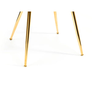 Julian Bowen Cannes Velvet Dining Chairs with Scalloped Back & Gold Legs – Set of 2