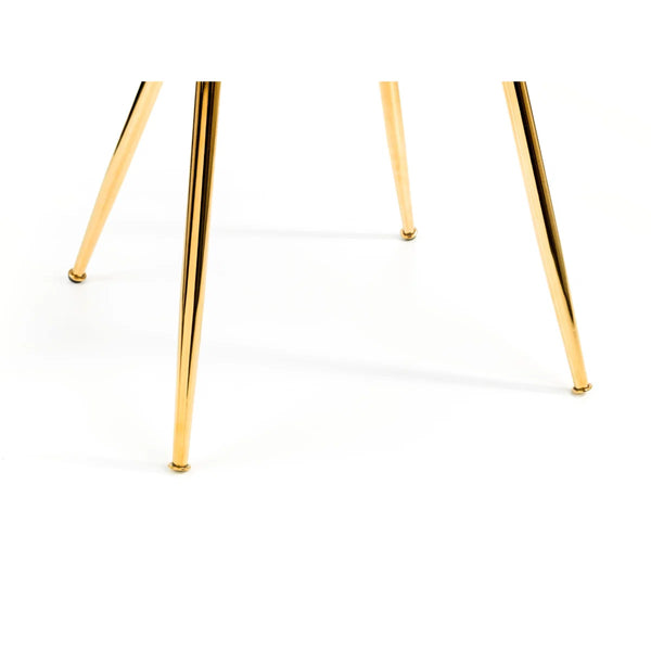 Julian Bowen Cannes Velvet Dining Chairs with Scalloped Back & Gold Legs – Set of 2
