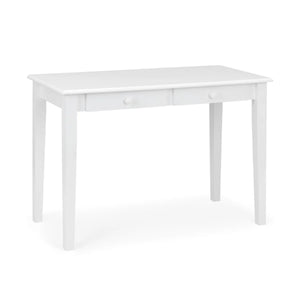 Julian Bowen Carrington White Wooden Desk with 2 Storage Drawers for Home Office, Study & Bedroom