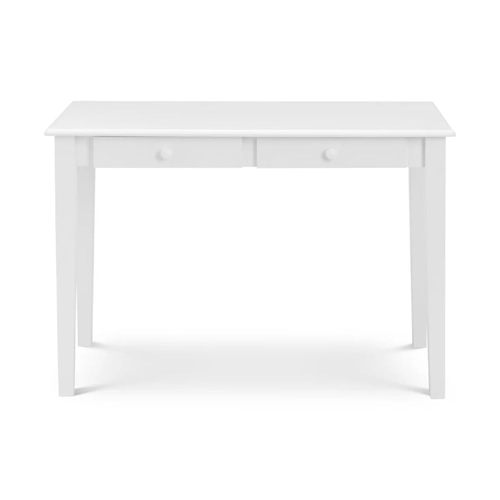 Julian Bowen Carrington White Wooden Desk with 2 Storage Drawers for Home Office, Study & Bedroom