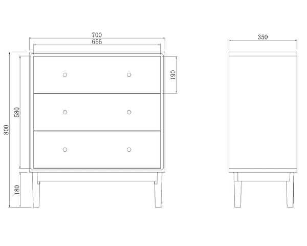 Wright Walnut Chest of 3 Drawers - My Store