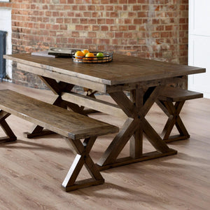 Julian Bowen Chatsworth Reclaimed Wood Extending Dining Table with Trestle Legs – 220cm