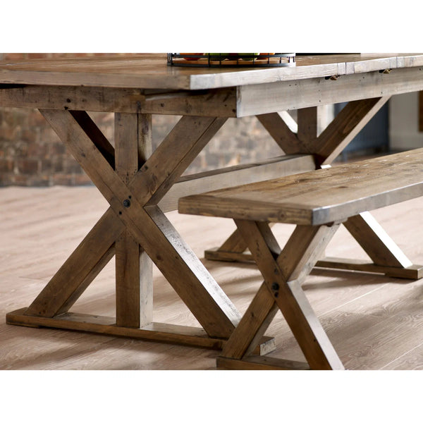 Julian Bowen Chatsworth FSC Recycled Wood Dining Bench with Trestle Legs – 180cm