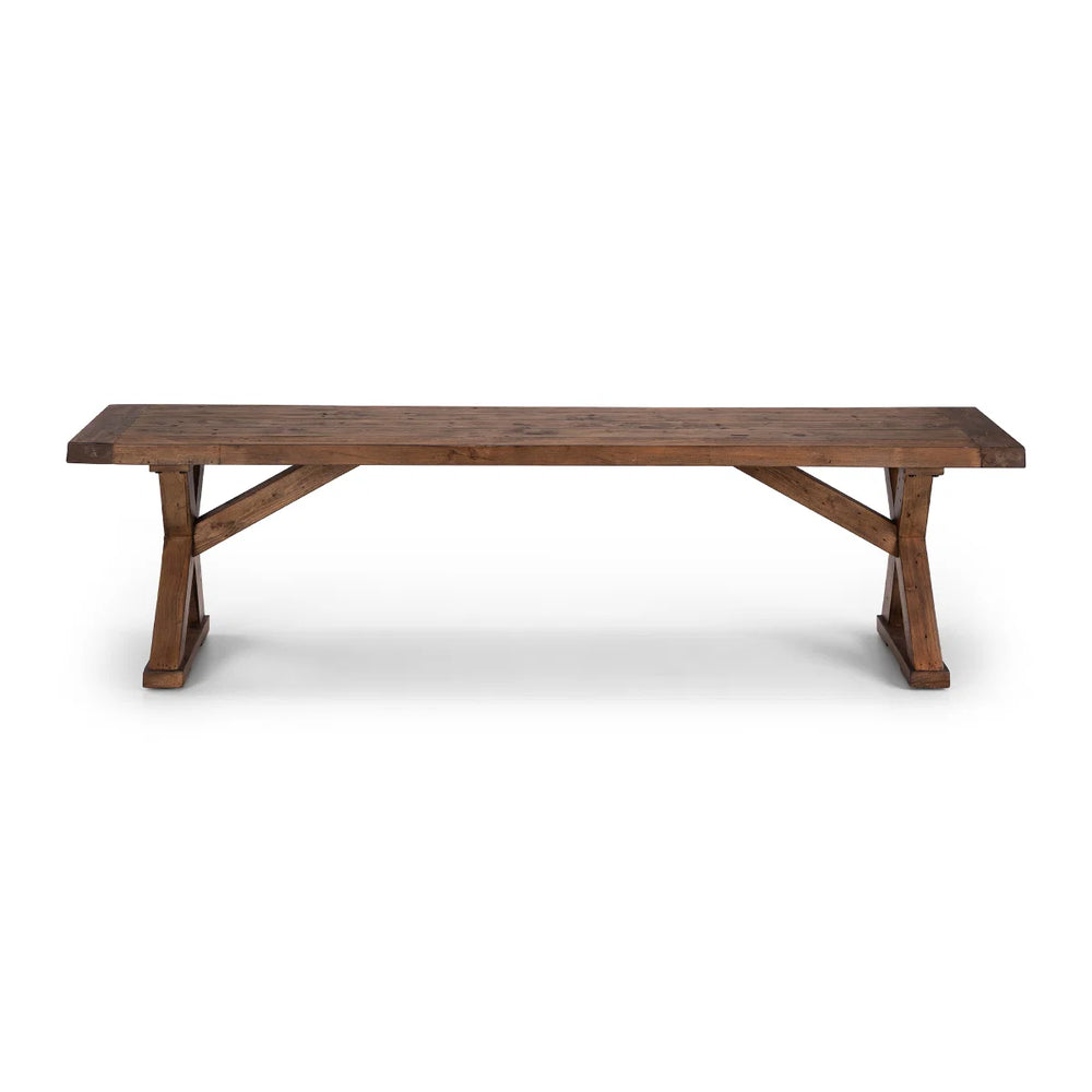 Julian Bowen Chatsworth FSC Recycled Wood Dining Bench with Trestle Legs – 180cm