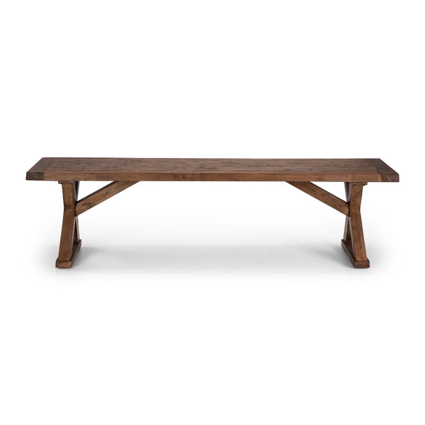 Julian Bowen Chatsworth FSC Recycled Wood Dining Bench with Trestle Legs – 180cm