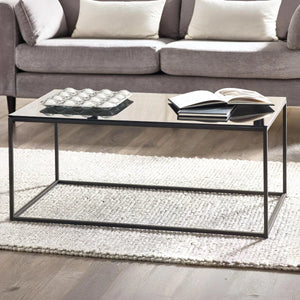 Julian Bowen Chicago Smoked Glass Coffee Table – Modern Rectangular Living Room Table with Minimalist Design, 110 x 60 x 45cm