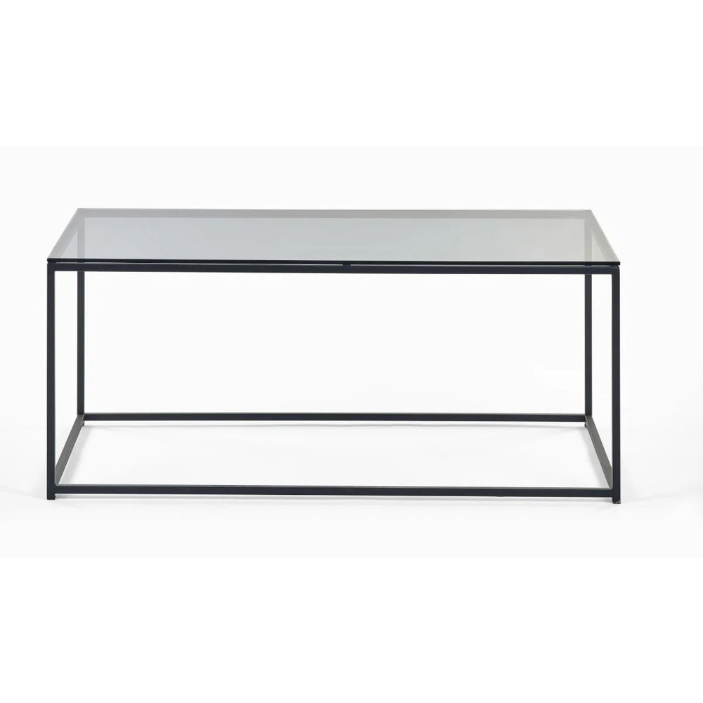 Julian Bowen Chicago Smoked Glass Coffee Table – Modern Rectangular Living Room Table with Minimalist Design, 110 x 60 x 45cm