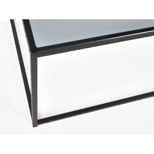 Julian Bowen Chicago Smoked Glass Coffee Table – Modern Rectangular Living Room Table with Minimalist Design, 110 x 60 x 45cm