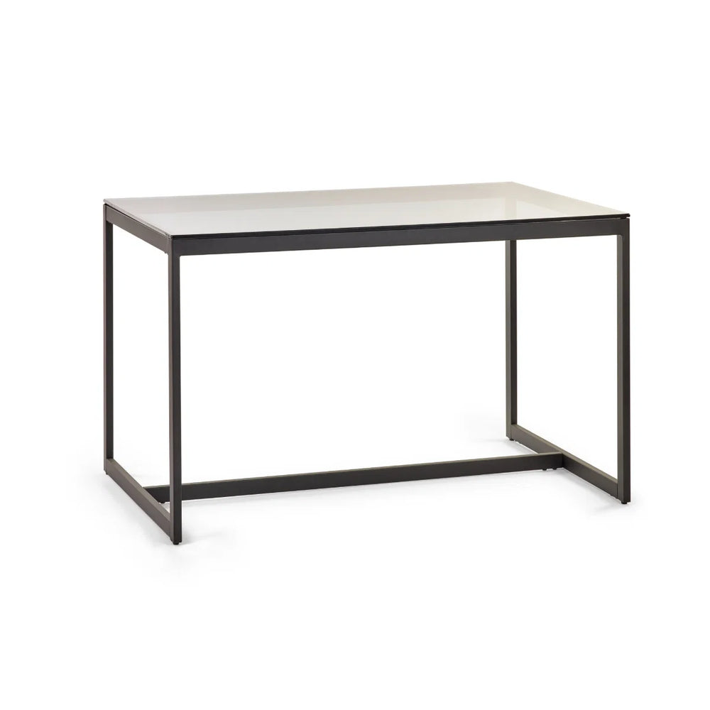 Julian Bowen Chicago Smoked Glass Dining Table - Modern Rectangular Dining Table for 4, 120 x 80 cm