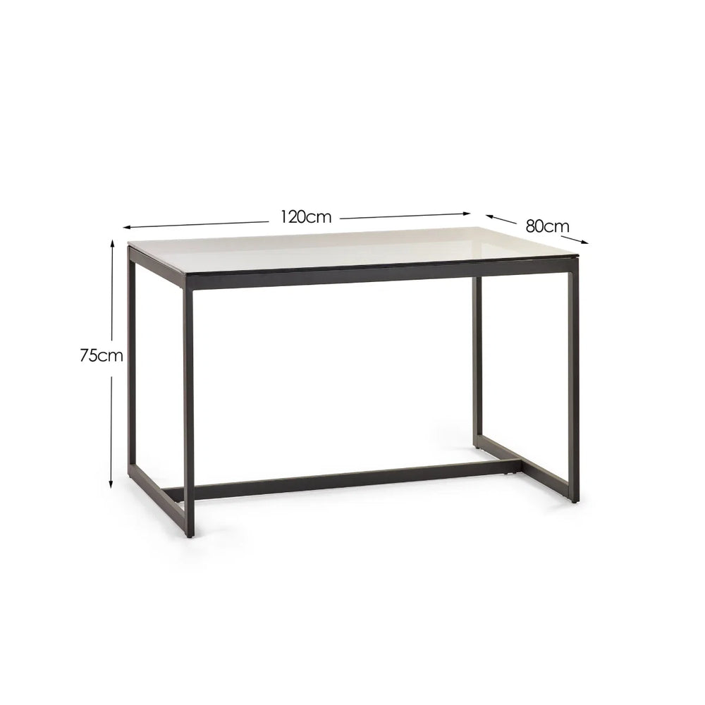 Julian Bowen Chicago Smoked Glass Dining Table - Modern Rectangular Dining Table for 4, 120 x 80 cm