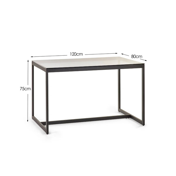 Julian Bowen Chicago Smoked Glass Dining Table - Modern Rectangular Dining Table for 4, 120 x 80 cm