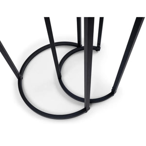 Julian Bowen Chicago Round Smoked Glass Nesting Side Tables – Modern Space-Saving Living Room Accent Tables (Set of 2)