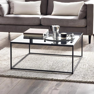 Julian Bowen Chicago Smoked Glass Square Coffee Table – Modern Contemporary Living Room Table