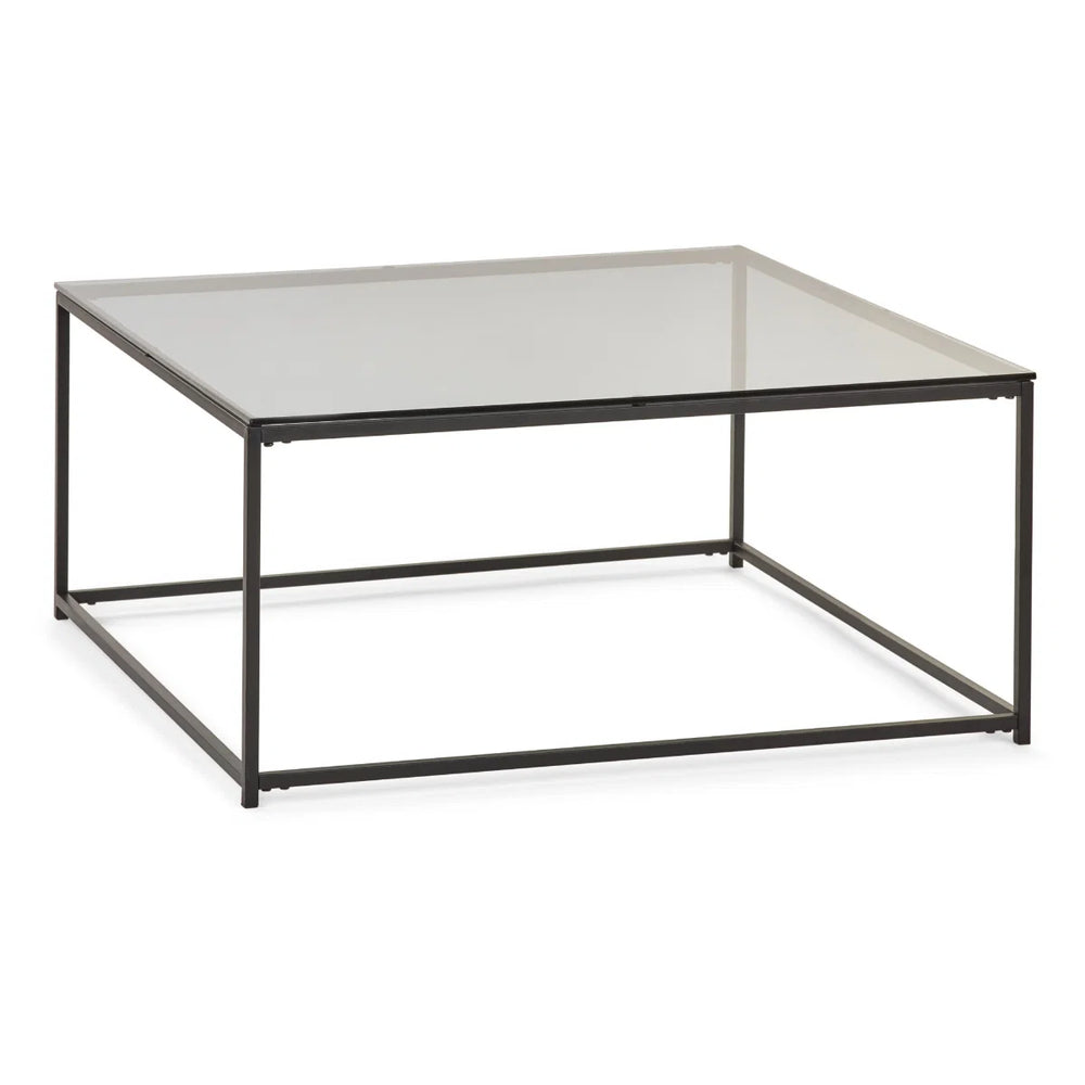 Julian Bowen Chicago Smoked Glass Square Coffee Table – Modern Contemporary Living Room Table