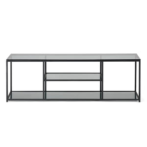 Julian Bowen Chicago Smoked Glass TV Unit with Modern Minimalist Design – 140cm Entertainment Stand