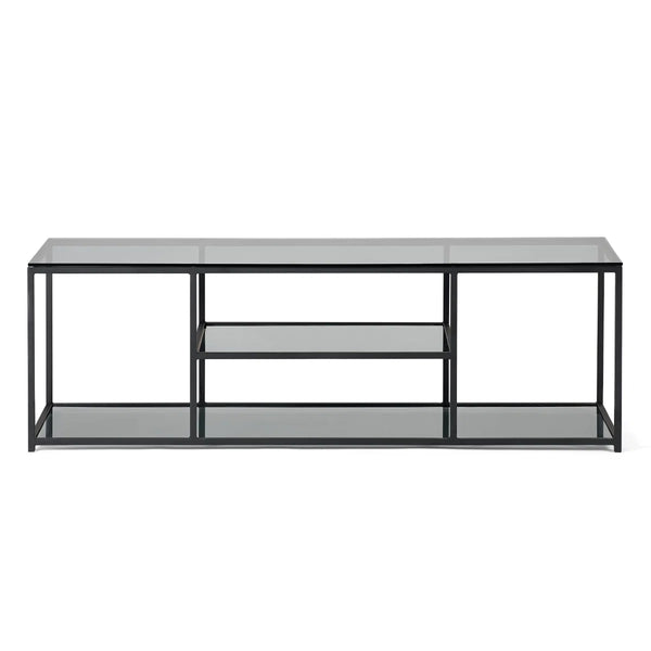 Julian Bowen Chicago Smoked Glass TV Unit with Modern Minimalist Design – 140cm Entertainment Stand